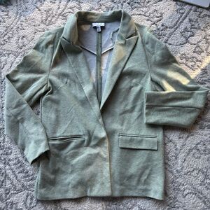 Topshop Green Velvet Blazer Relaxed Fit
